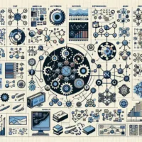 "Diagrama de herramientas para modelar dependencias en sistemas complejos, incluyendo gráficos y representaciones visuales, ilustrando conceptos clave de la guía completa 2024."