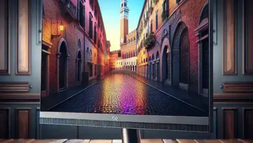 "Vista del monitor Acer Predator X32 con tecnología Mini-LED en una configuración de juego, destacando su diseño elegante y características avanzadas, presentado en Europa."